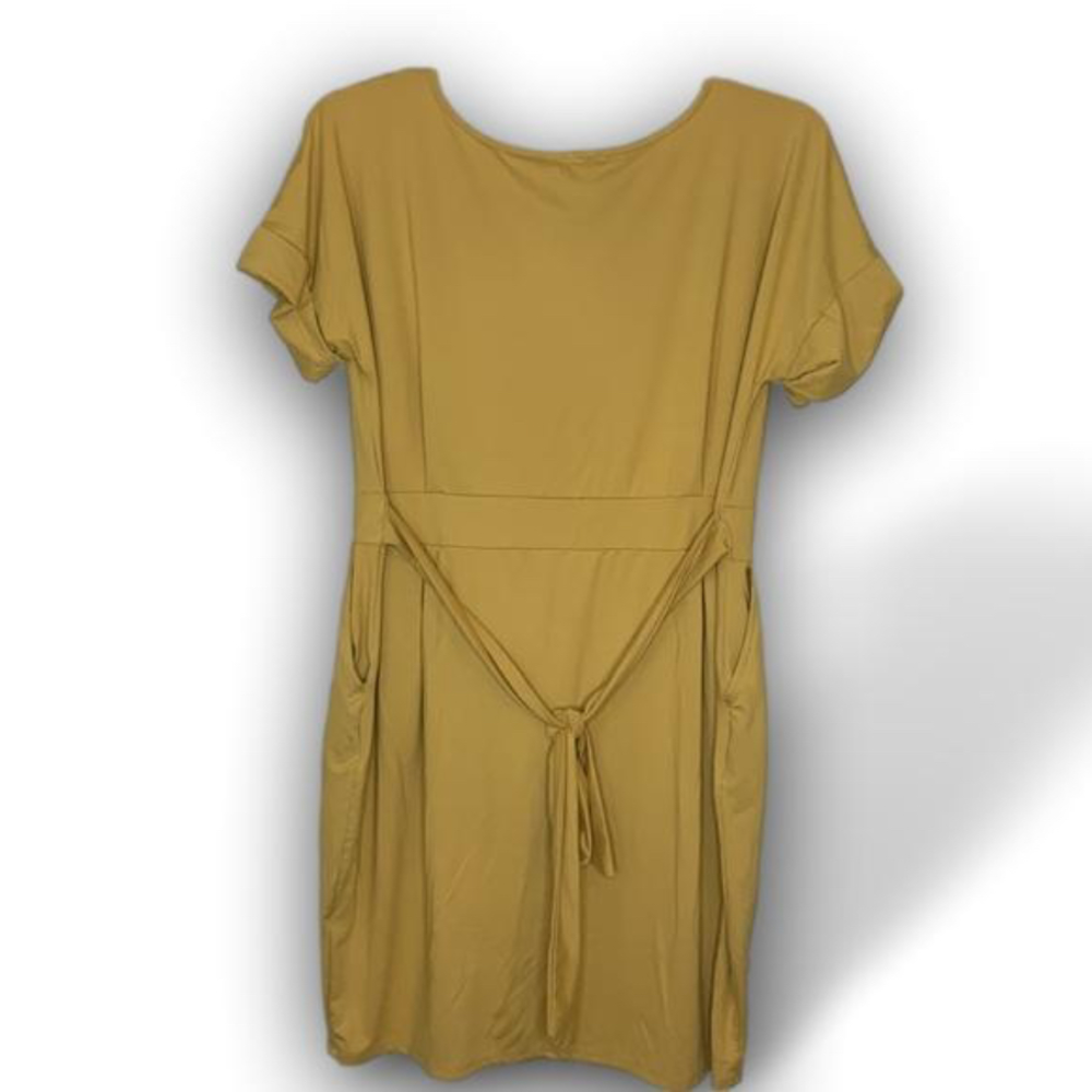 Zenana BRUSHED DTY TIE-BELT DRESS Size XL - Picture 3 of 5